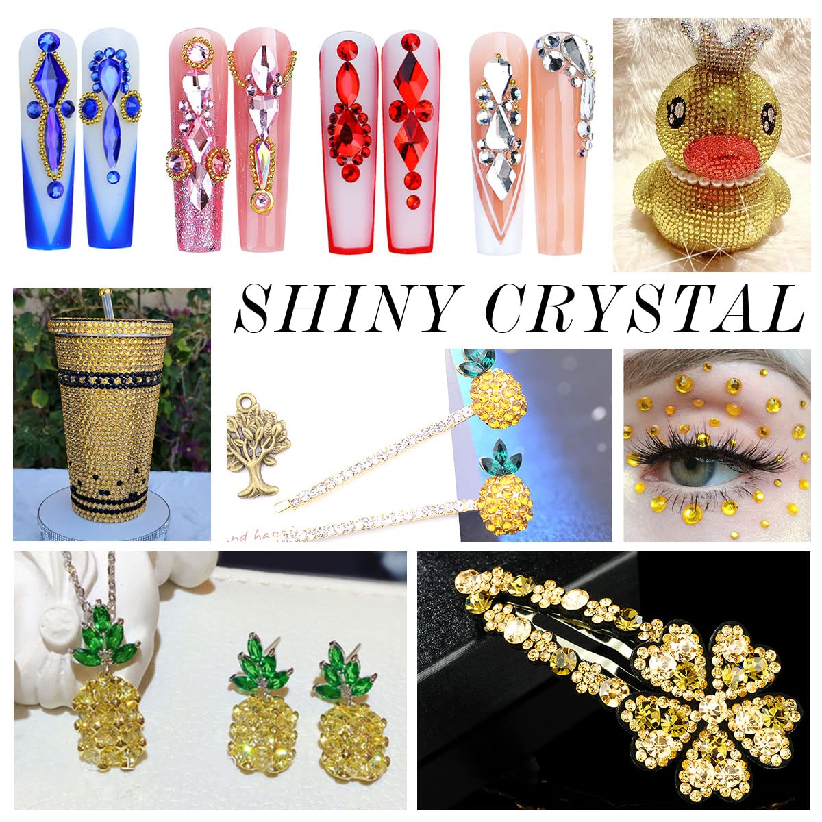 1440Pcs Lemon Yellow Crystal Rhinestones,Glass Flatback Rhinestones Gemstones for Nail Face Makeup Art Crafts Clothes Decoration -(SS20, 4.8mm,Lemon Yellow)