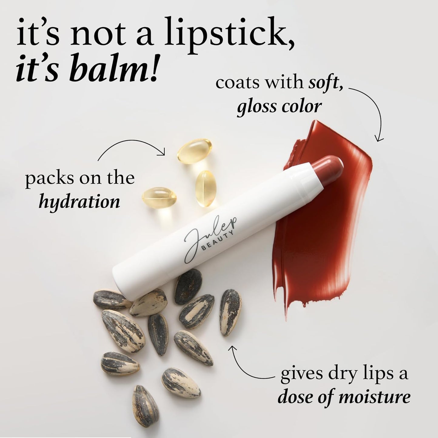 Julep It's Balm Tint of Color Lip Balm - Dusty Orchid Summer | Hydrating Lip Color with Vitamin E Core | Natural Gloss Finish | Vegan & Cruelty-Free