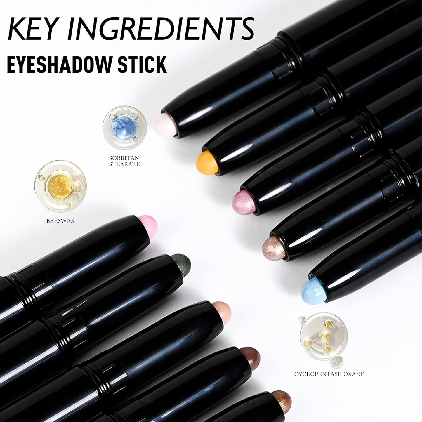 Eyeshadow Stick Rose Nude, Matte Cream Eye Shadow Stick Waterproof Pink Eyeliner Brightener Pencil Crayon Long-Lasting Eye Highlighter Makeup for Older Women Easy to Use High Pigmented