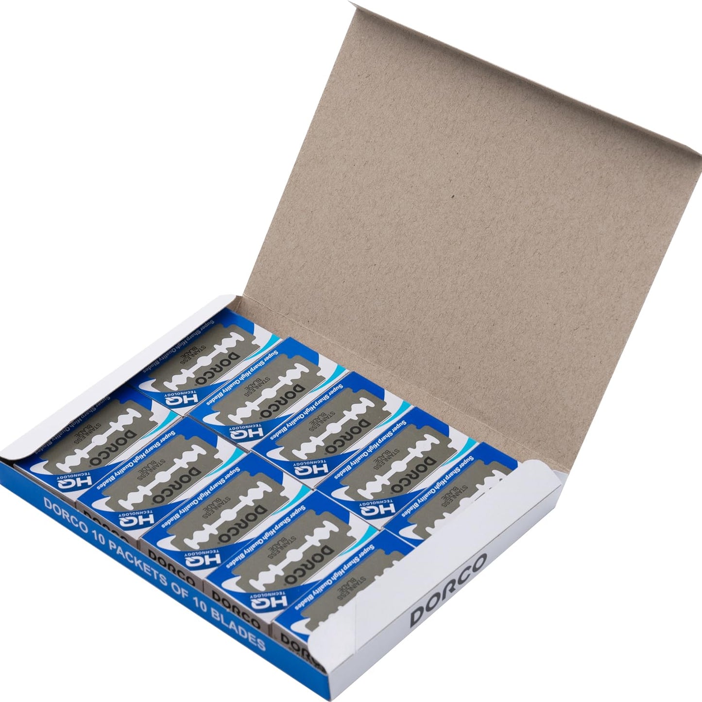 Dorco ST300 Platinum Extra Double Edge Razor Blades 500 Count, Premium Stainless Steel Shaving Blades, Super Sharp for Smooth, Precise Shave
