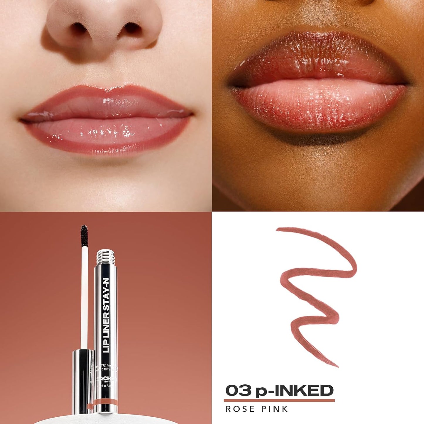 Sacheu Lip Liner Stay-N Peel Off Lip Stain — Long Lasting Matte Lip Tattoo Transfer Proof Lipstain Infused with Hyaluronic Acid & Vitamin E for All Skin Types — Vegan & Cruelty-Free, Core Bundle