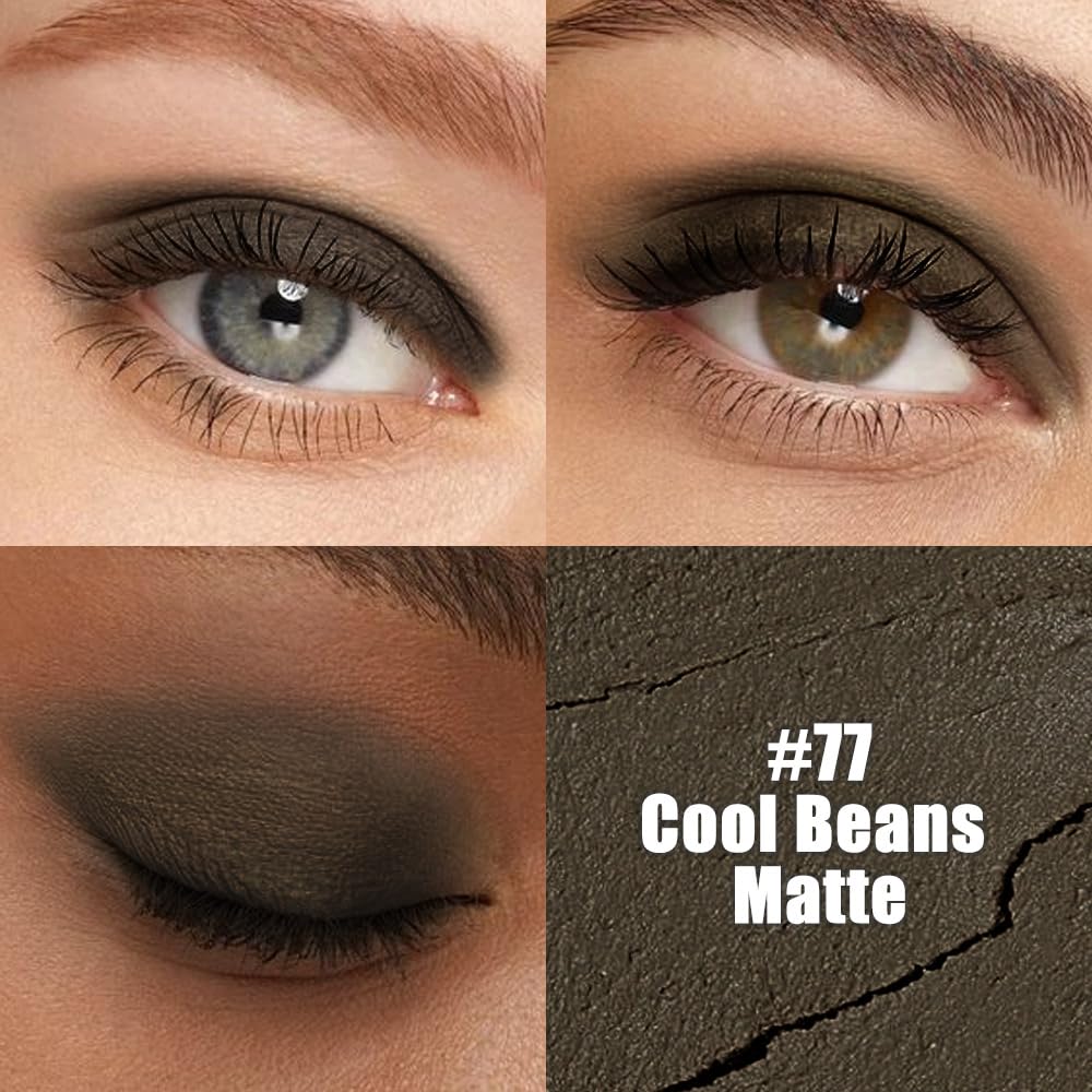 evpct Black Cocoa Matte Cream Eye Shadow Sticks Brightener Pencils for Women, Black Cocoa Silky Eyeshadow Applicator Stick Pen Waterproof, Blendable Crease-Proof Stick Eyeshadow Matte Eye Makeup 77