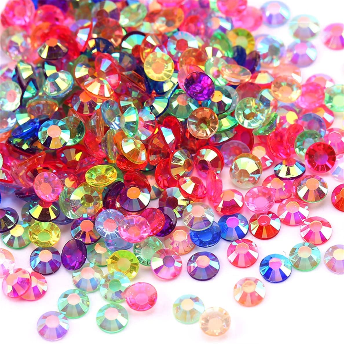 4500 Pcs SS6 2mm AB Flatback Rhinestones for Nails Art Crafts Transparent Glitter Round Gems Crystals DIY Clothes Shoes(Clear Dark Purple AB)