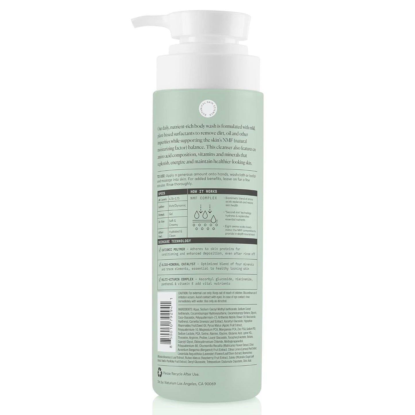 Naturium The Multi-Vitamin Daily Nutrients Body Wash, Hydrating Cleanser, 16.9 oz