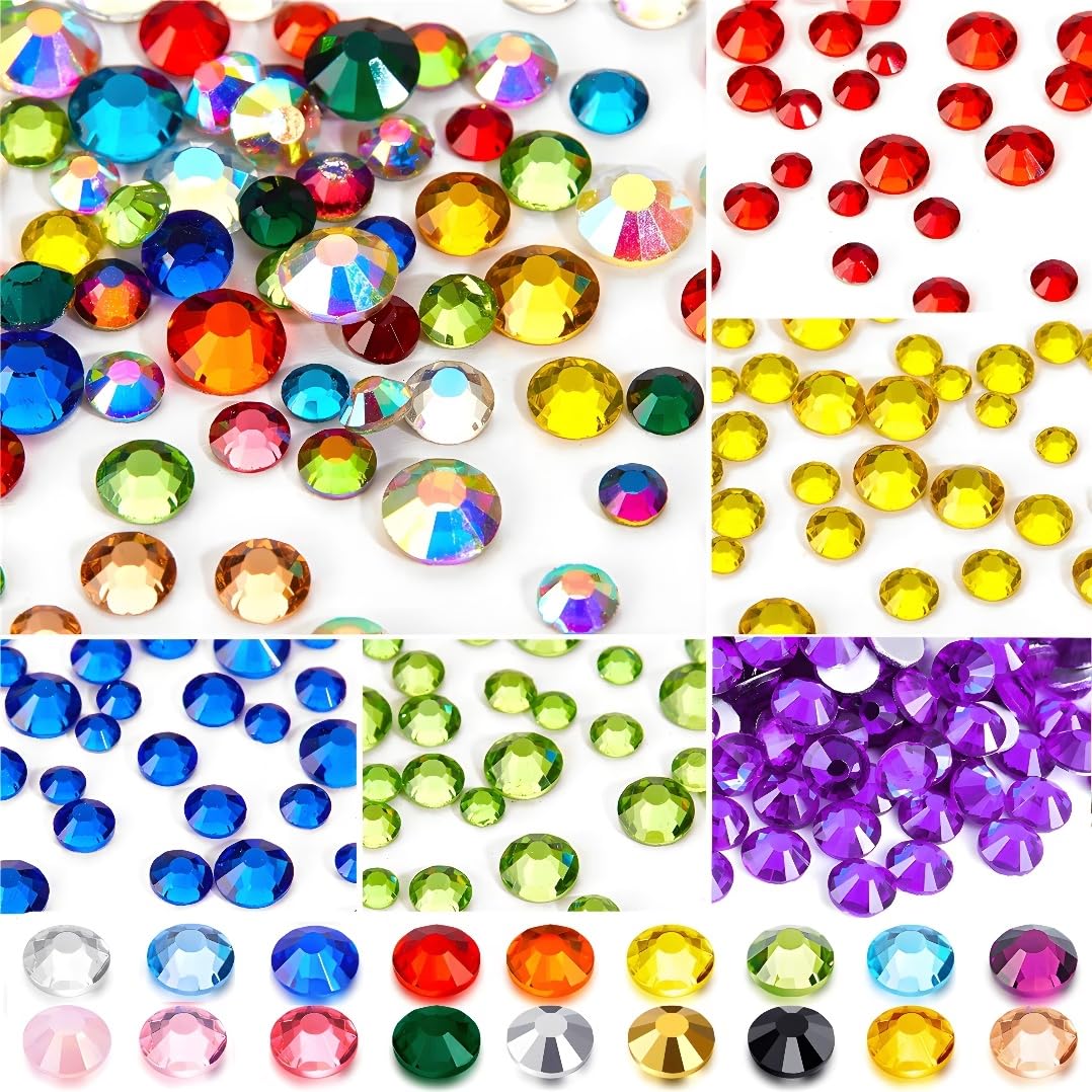 Flatback Rhinestones Round Gems for Nails Art and Crafts 620Pcs SS30 6mm Glitter Crystals Stone DIY Bags Clothes Shoes (Silver)