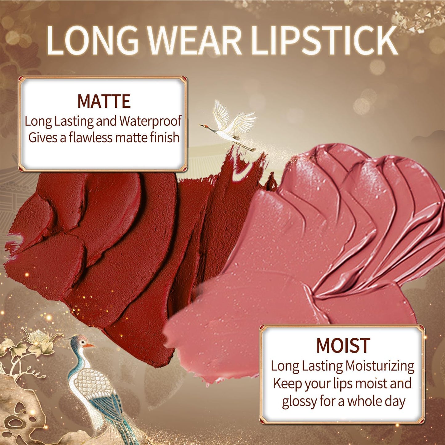 Catkin Moist Lipstick Hydrating High Impact Color Infused with Vitamin E and Avocado Oil Smooth Soft Texture Long Lasting Glow Finish 172