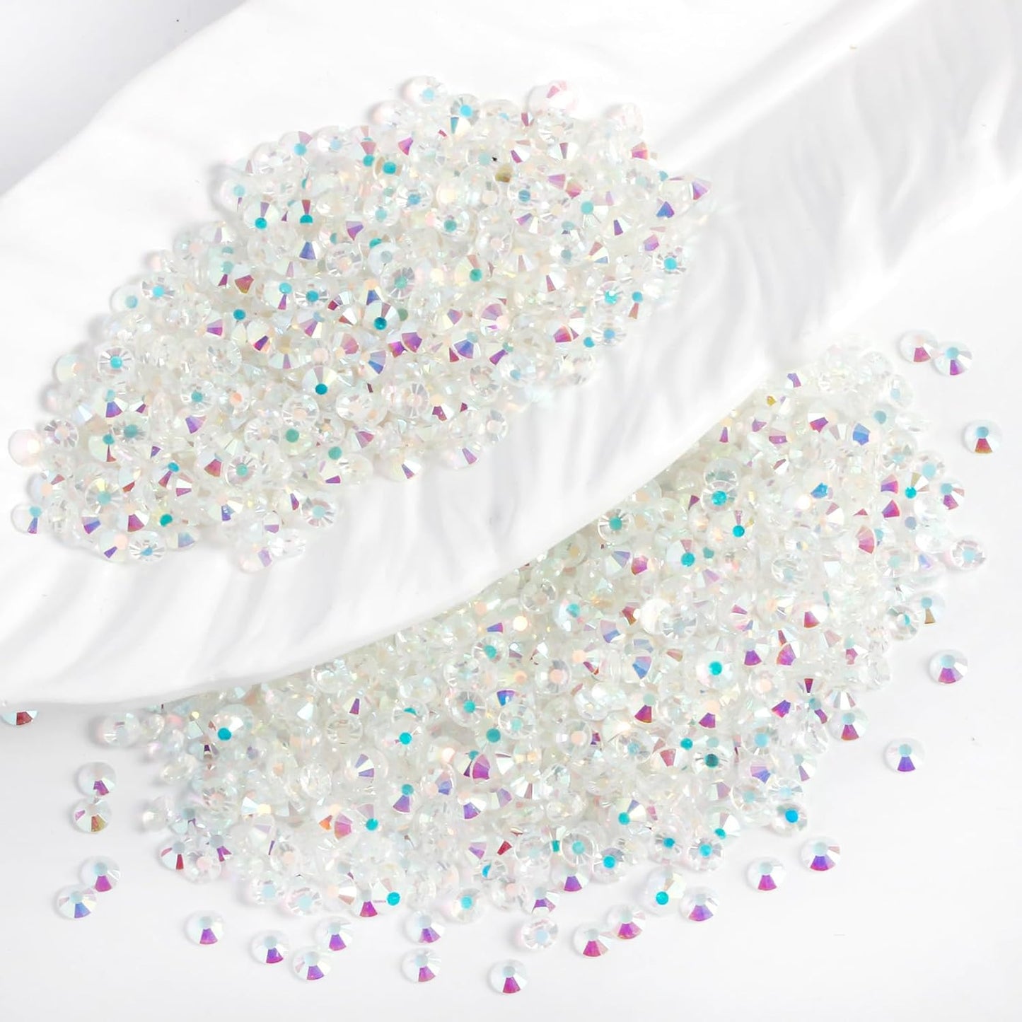 2000PCS SS20 Flatback Rhinestones | 12-Facet Diamond-Cut Glass Gems for Nail Art, Clothing, DIY Crafts |Glue-On Decoration Stones with Silver Backing(Transparent AB)