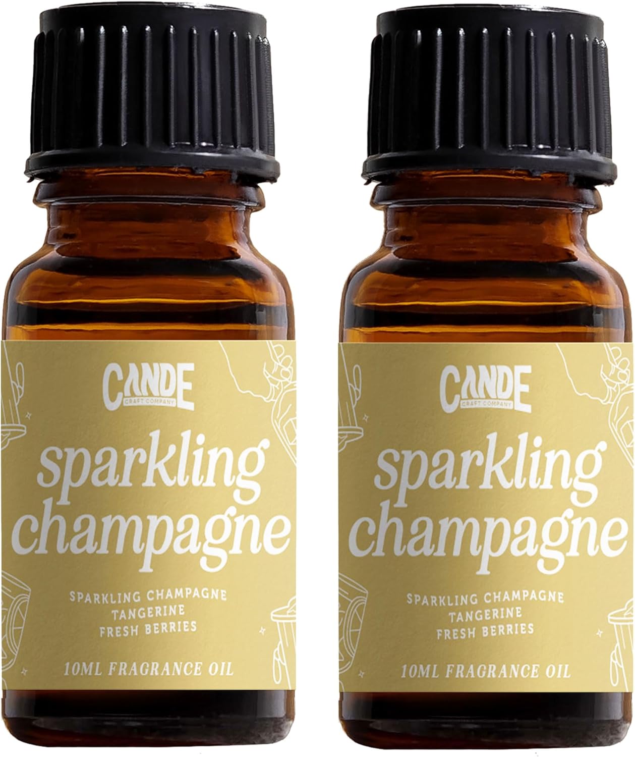 CANDECraftCo Premium Fragrance Oil – Diffuser Oils Fragrances Scented for Home, Candle Soap Making Supplies, Aromatherapy Blends for House (0.34 Fl Oz) (2-Pack, Sparkling Champagne)