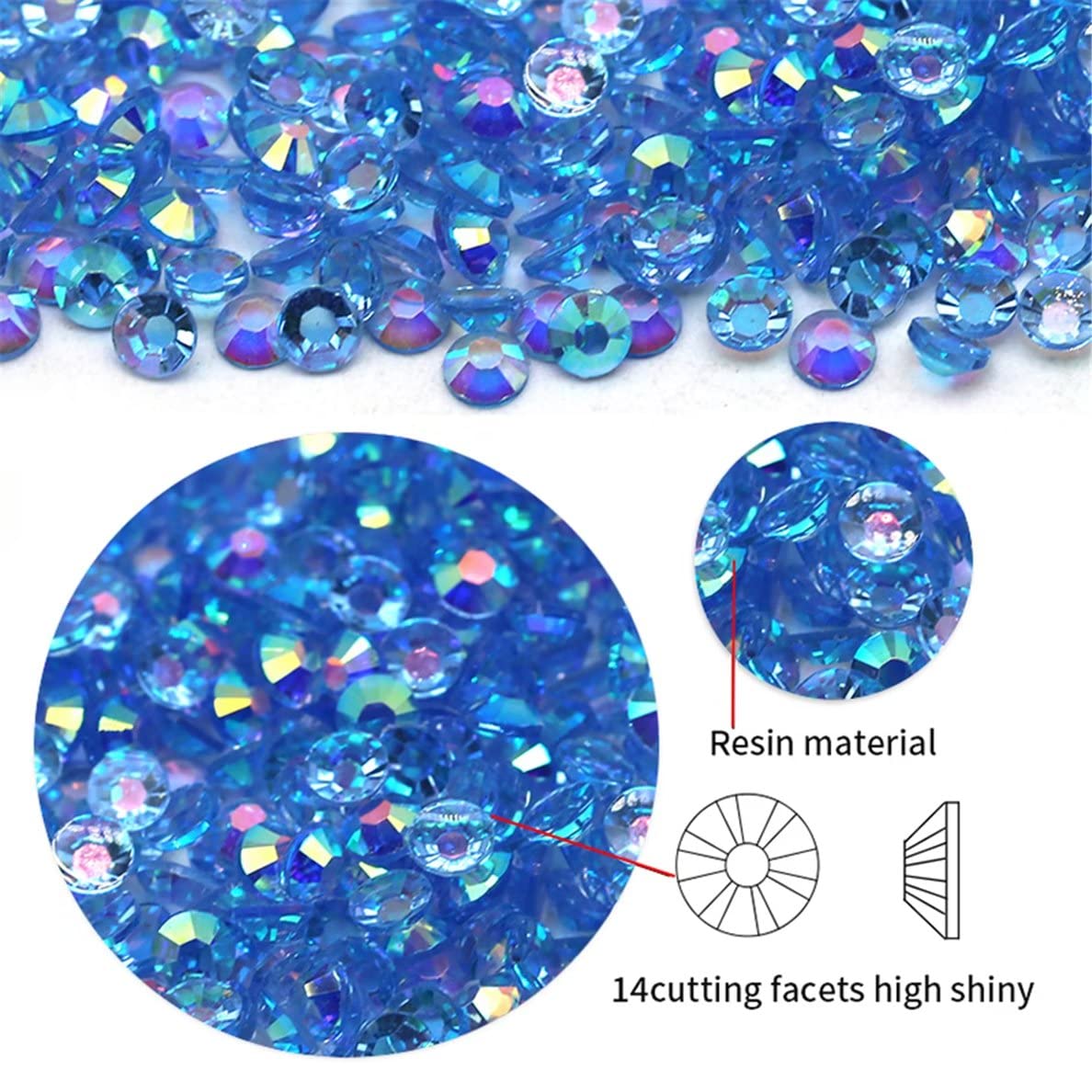 4500 Pcs SS12 3mm AB Flatback Rhinestones for Nails Art Crafts Transparent Glitter Round Gems Crystals DIY Clothes Shoes(Clear Light Rose Red AB)