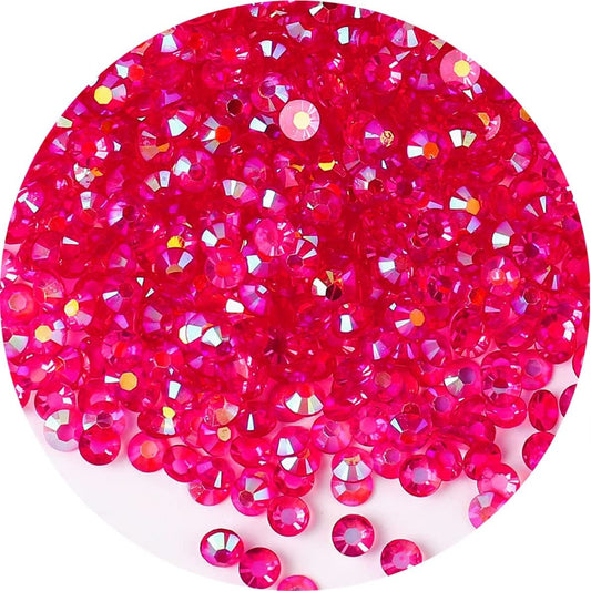 4500 Pcs SS6 2mm AB Flatback Rhinestones for Nails Art Crafts Transparent Glitter Round Gems Crystals DIY Clothes Shoes(Clear Dark Rose Red AB)