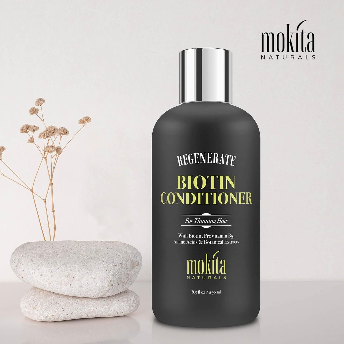 Conditioner with Biotin, ProVitamin B5 and Amino Acids for Repair Treatment and Deep Moisturizing for All Hair Types - Detangle, Protect and Support New Hair Growth - 8.5 Ounces