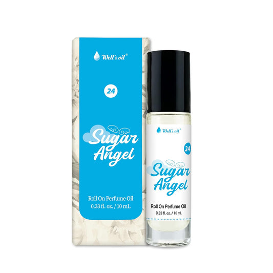 Well's Oil Roll-On Perfume Oil (Sugar Angel) | Notes of Patchouli, Praline & Red Fruits | Long-Lasting | Paraben-Free | 0.33 Fl Oz / 10 ml