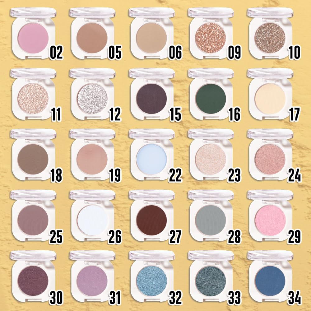 Nude Glitter Eyeshadow Palette for Women, Single Monochrome Eye Shadow Makeup, Shiny Pressed Powder, Blendable Natural sombras para ojos, Holographic,Vegan,Travel -10