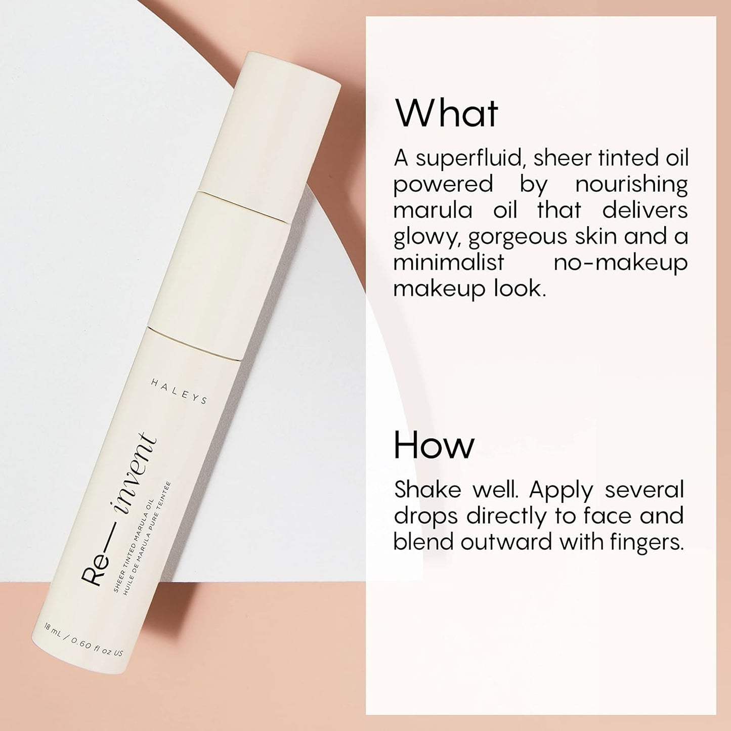 HALEYS Re-invent Sheer Tinted Marula Oil (Fair Cool), Skin Tint, Tinted BB Moisturizer, Tinted Foundation, Face Oil, Hydrate Skin, Flexible Shades, Low to Med Coverage, For All Skin Types