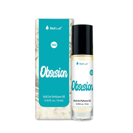 Well's Oil Roll-On Perfume Oil (Obsesion) | Spicy & Woody Floral Notes | Long-Lasting | Paraben-Free | 0.33 Fl Oz / 10 ml