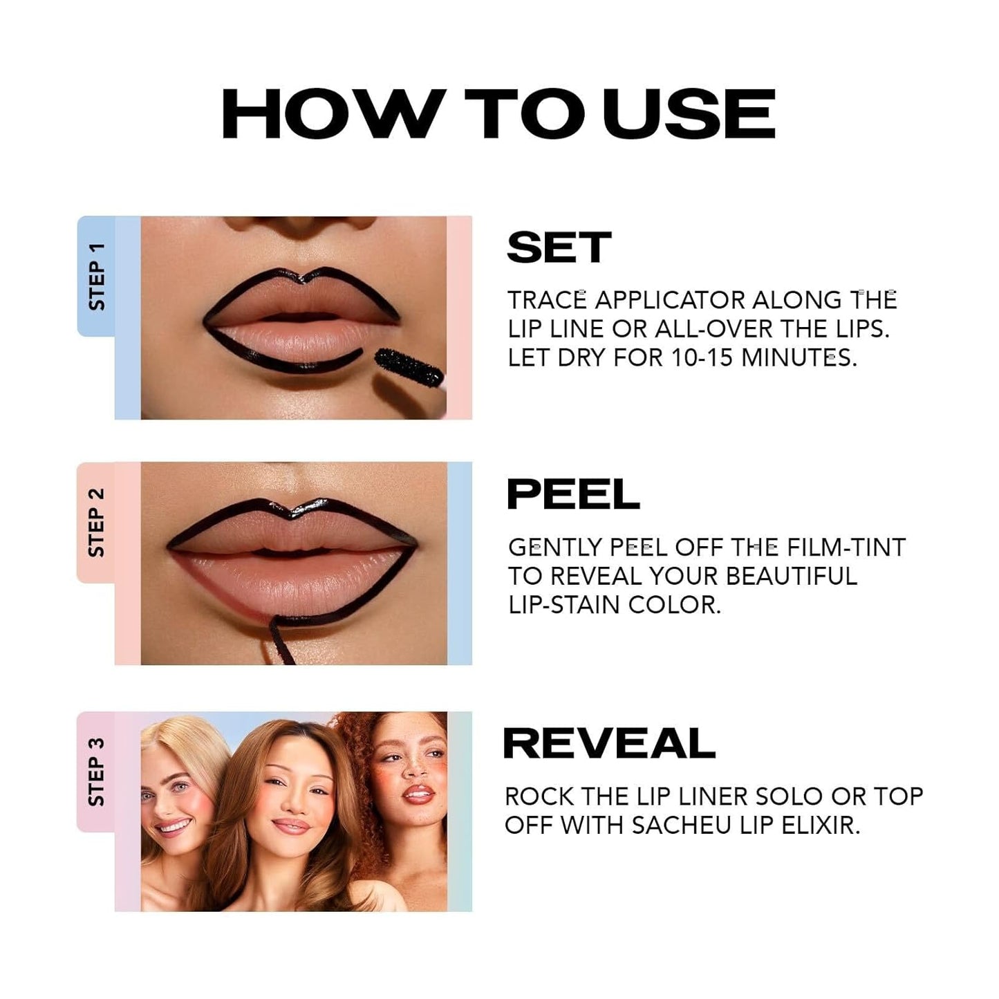 Sacheu Lip Liner Stay-N Peel Off Lip Stain — Long Lasting Matte Lip Tattoo Transfer Proof Lipstain Infused with Hyaluronic Acid & Vitamin E for All Skin Types — Vegan & Cruelty-Free, nOOHde