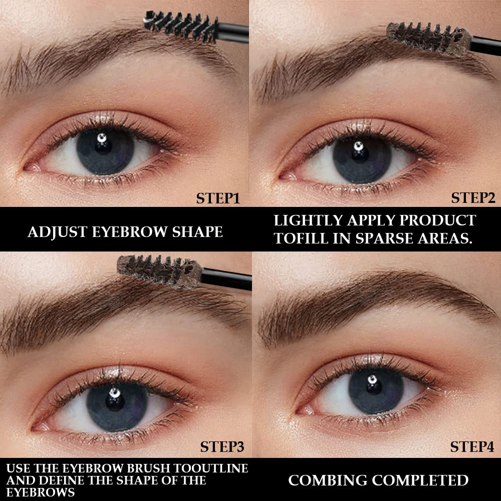 Kaely Thickening Brow Mascara,Tinted Eyebrow Gel Waterproof,Eyebrow Color Makeup,Brow Fast Sculpt,Vegan,Cruelty Free,maquillaje gel para cejas a prueba de agua,06 Brunette