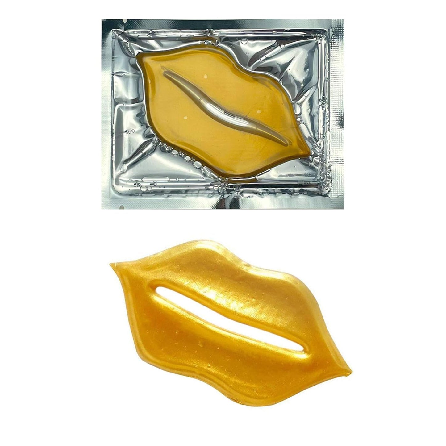 Adofect 30 Pieces Collagen Crystal Gold Lip Care Gel Masks, Collagen Crystal Lip Pads, Greate For Moisturizing Lips, Remove Dead Skin, Anti Chapped, Anti-Aging & Plump Your Lips