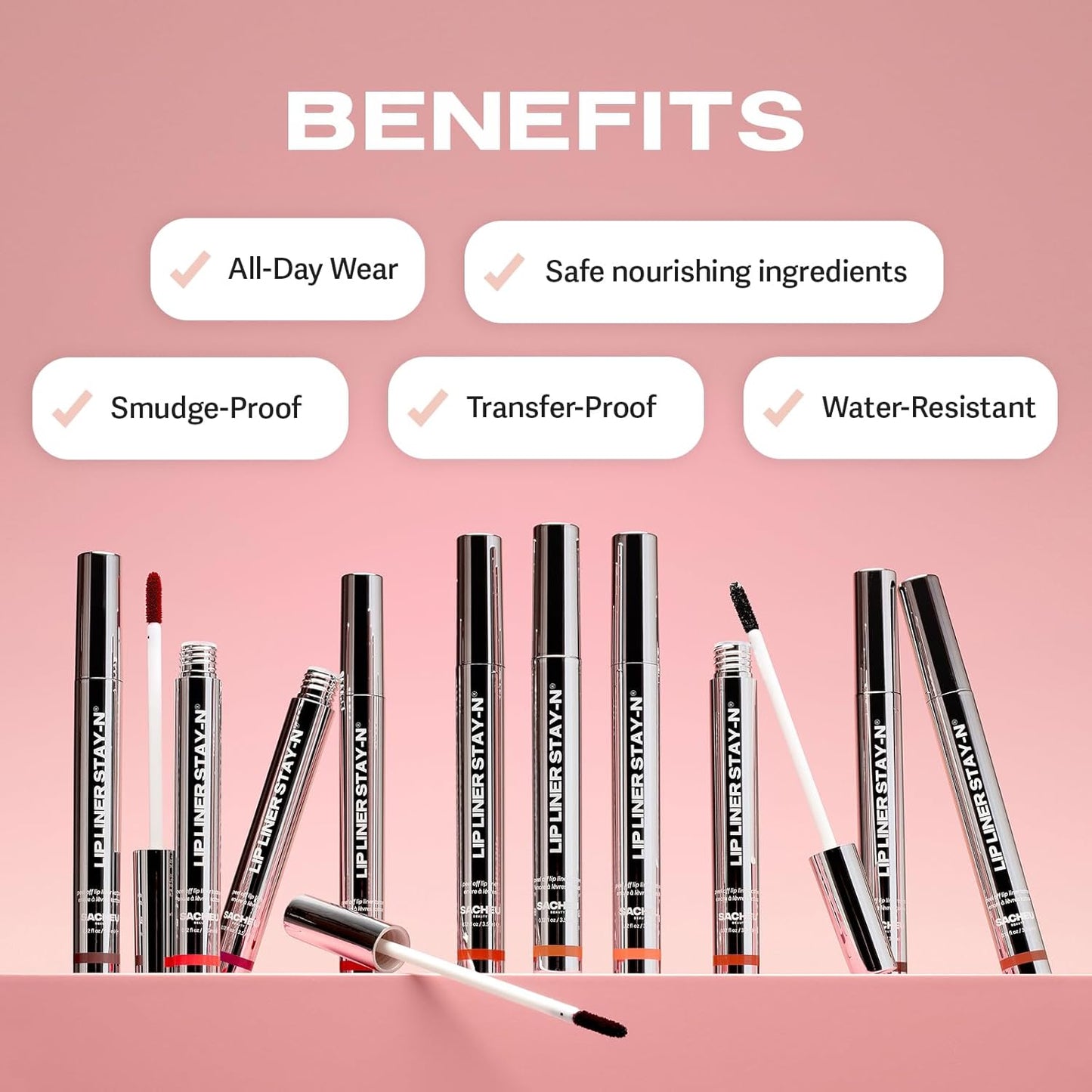 Sacheu Lip Liner Stay-N Peel Off Lip Stain — Long Lasting Matte Lip Tattoo Transfer Proof Lipstain Infused with Hyaluronic Acid & Vitamin E for All Skin Types — Vegan & Cruelty-Free, getREDy