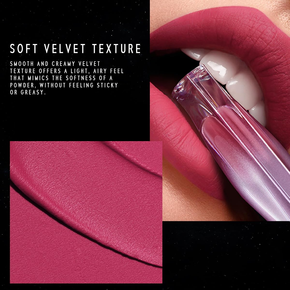 NEBULA VELVET LIP CREAM-Long Lasting Lip Stain, Waterproof and Transfer Proof Lip Tint, Matte Finish Lipstick, Smooth Out Lip Lines, Lightweight Lip Cream, High Coverage (02 AURORA)