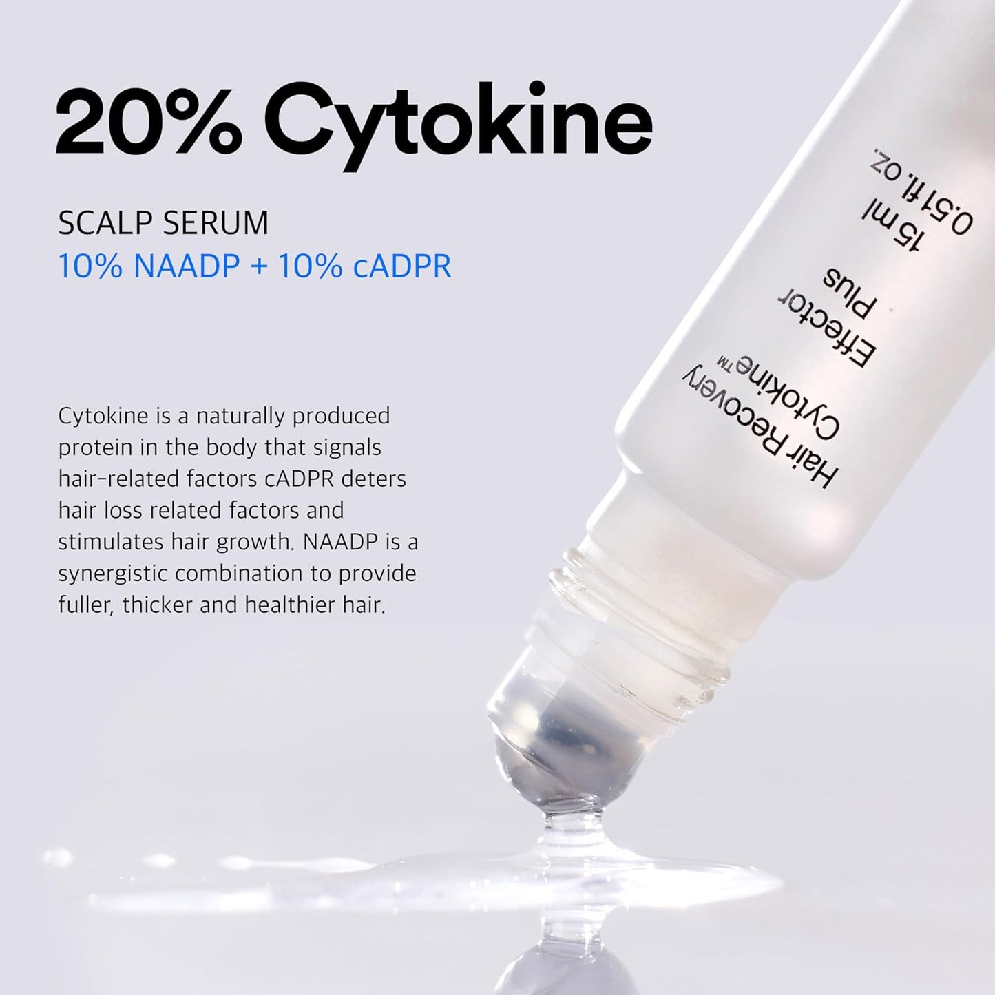 [Refilled] Hair-Recovery Cytokine Effector Plus, 15ml/0.5 Fl. Oz., Clear