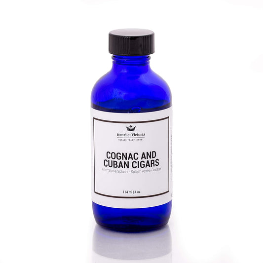 Aftershave Splash For Men l Canadian Made by A Skilled Artisan l Moisturize and Soothe the Skin 114 ml (4 oz) (Cognac and Cuban Cigars Fragrance)