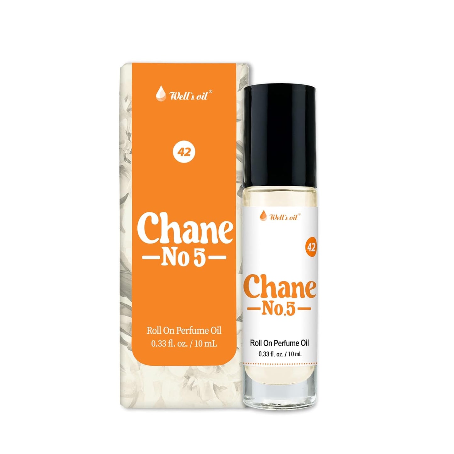 Well's Oil Well's Perfume Oil Roll-On (Chane No.5) | Floral & Citrus Notes | Long-Lasting | Paraben-Free | 0.33 Fl Oz / 10 ml