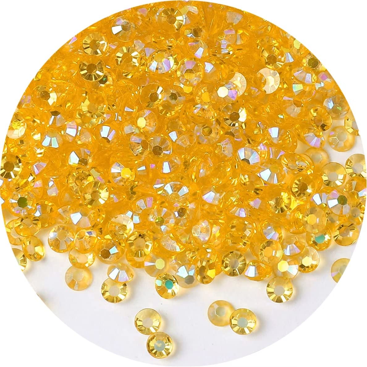 720 Pcs SS30 6mm AB Flatback Rhinestones for Nails Art Crafts Transparent Glitter Round Gems Goldens DIY Clothes Shoes(Clear Golden Yellow AB)