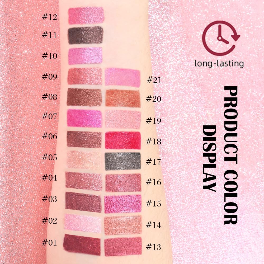 Kaely 2-in-1 Black Coal Metallic Lipstick and Lip Liner, Shimmer Liquid Metallic Lipsticks for Women, Glitter Lip Gloss Stain Long Lasting Waterproof Smudge Proof 24 Hour, Vegan Makeup, 17