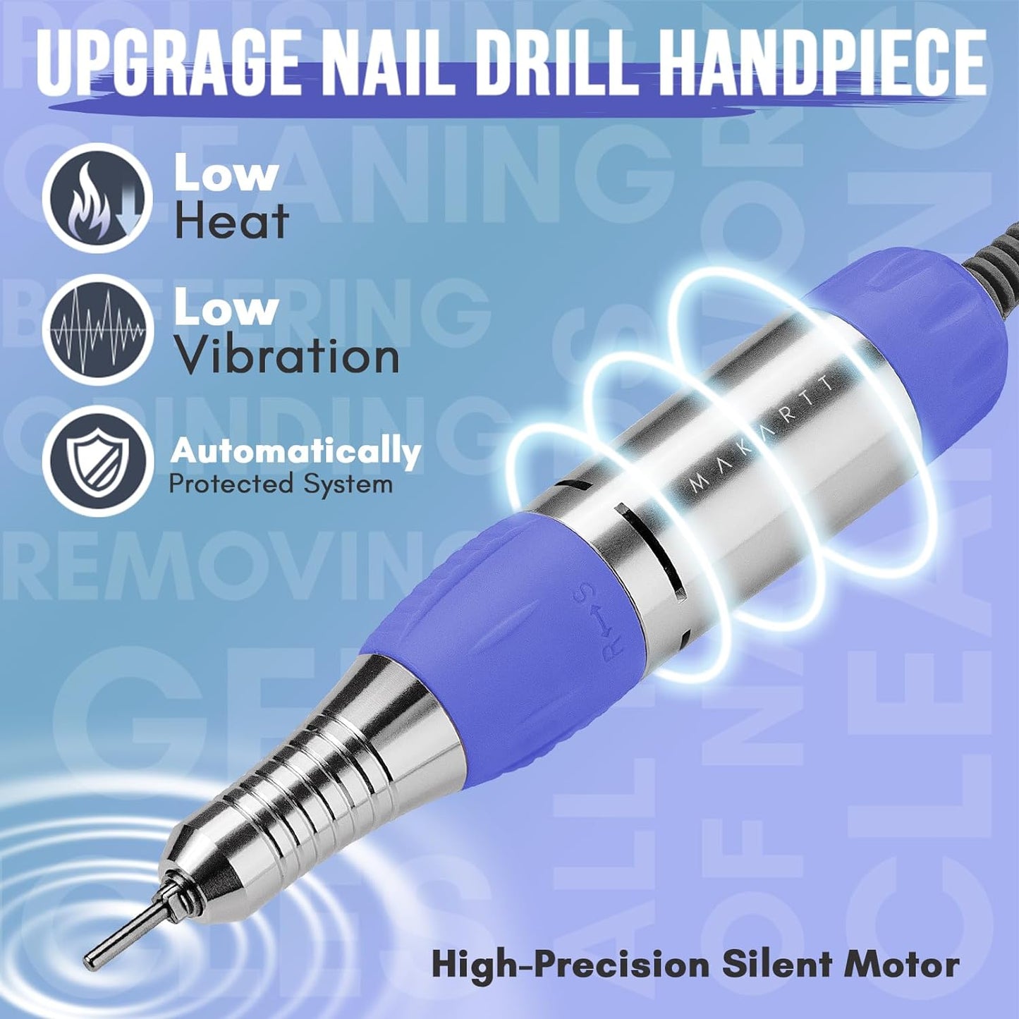 Makartt Nail Drill Electric Nail File JD700 Nail Drills for Acrylic Nails Professional 30000RPM Manicure Tools Nail Stuff Acrylic Nail Drill for Nail Dip Kit Acrylic Powder Poly Nail Gel B-01