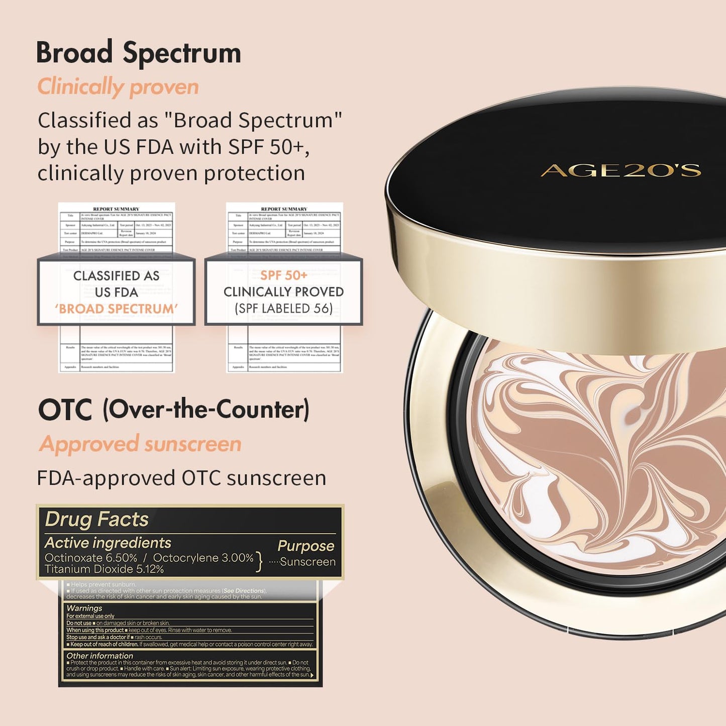 AGE20'S Signature Essence Pact SPF 50+ | Pack of 2 | 25N SAND | Cream Foundation, Dewy Finish, Natural Coverage | Korean Cushion Foundation