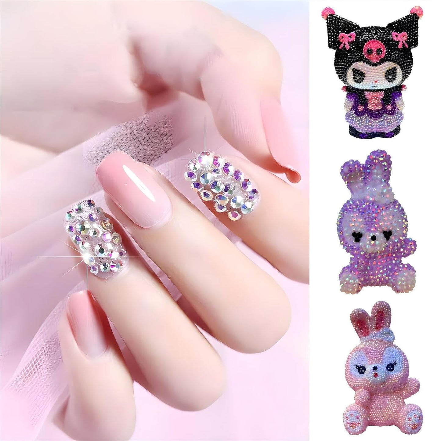 Flatback Rhinestones Round Gems for Nails Art and Crafts 4000Pcs SS12 3mm Glitter Crystals Stone DIY Bags Clothes Shoes (Dark Grey)