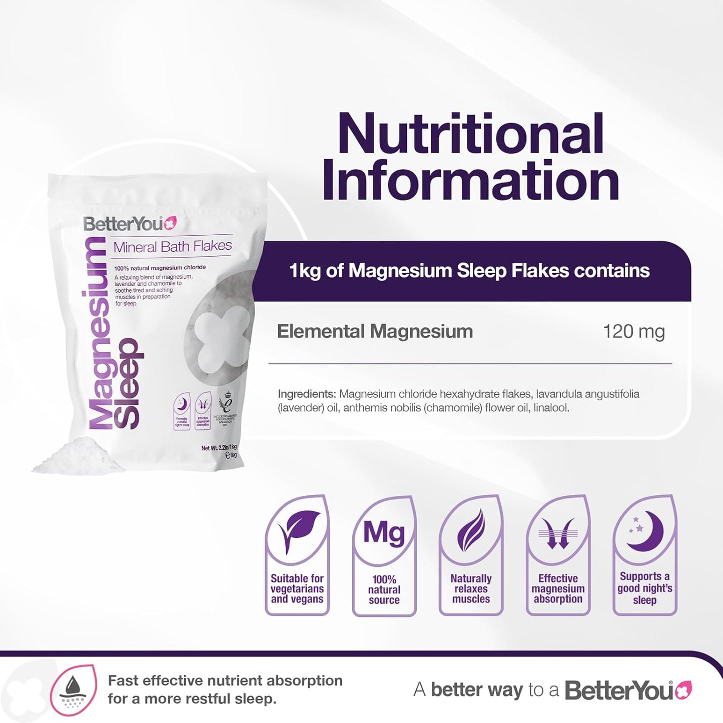 Magnesium Sleep by BetterYou for Unisex - 26.4 oz Bath Salt