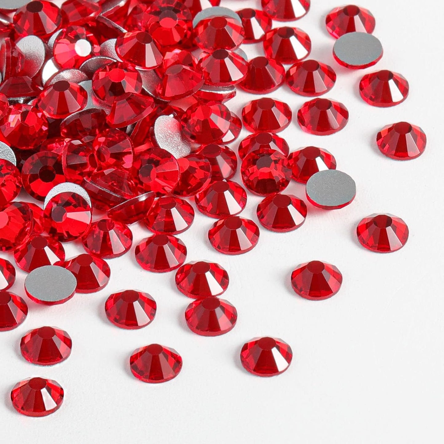 beadsland Flat Back Crystal Rhinestones Round Gems, Light Siam (2.3-2.5mm) SS8/1440pcs