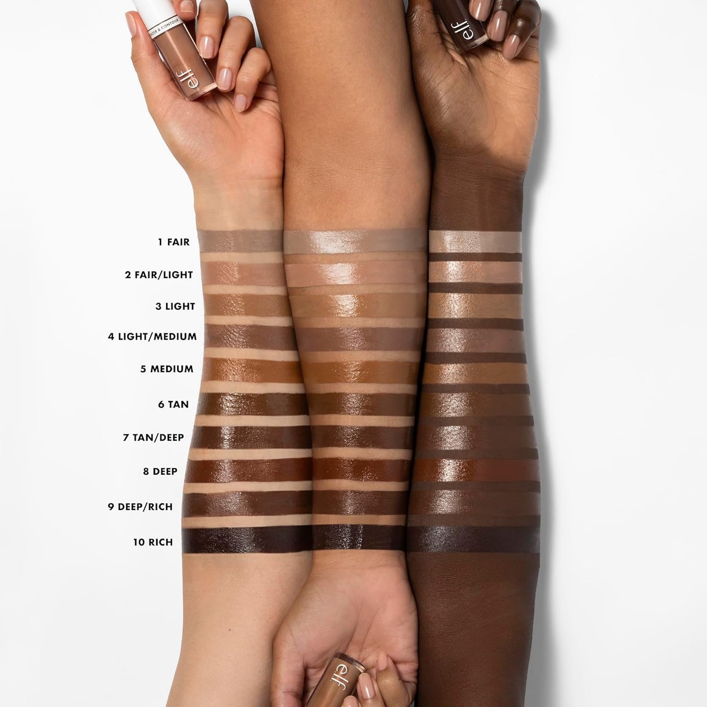 e.l.f. Camo Liquid Bronzer & Contour, Silky Highly Pigmented Formula, Creates a Long-Lasting Bronzed Glow & Natural Look, Vegan & Cruelty-Free, 4 Light/Medium