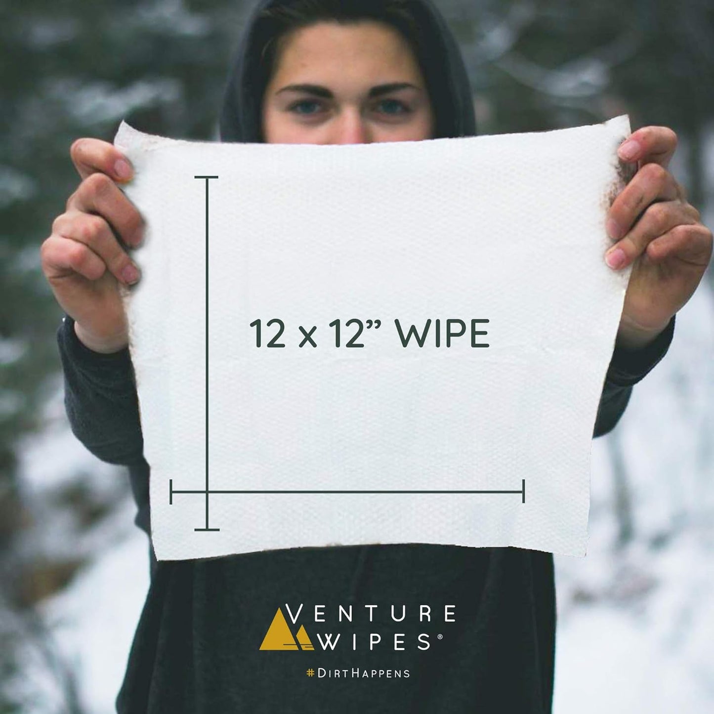 Venture Wipes Tea Tree Oil Body Wipes - Adventure Wipes for Adults - Biodegradable Cleansing With Aloe and Vitamin E - Camping Essentials - Individually Wrapped - 25 Count Bag
