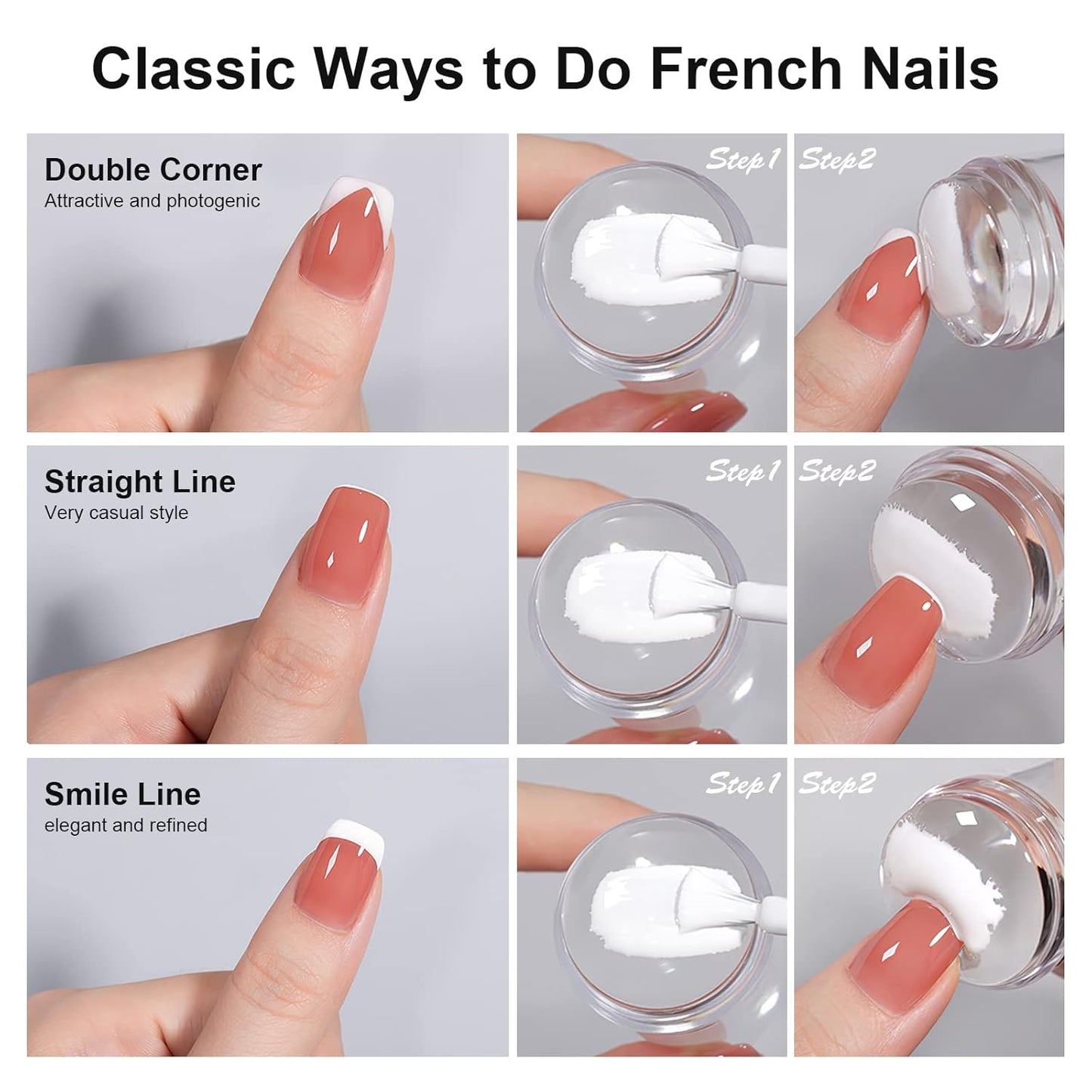 Nail Art Stamper Clear Silicone Nails Stamping Jelly with Scraper Transparent Visible Body DIY Manicure Nail Art Tool A