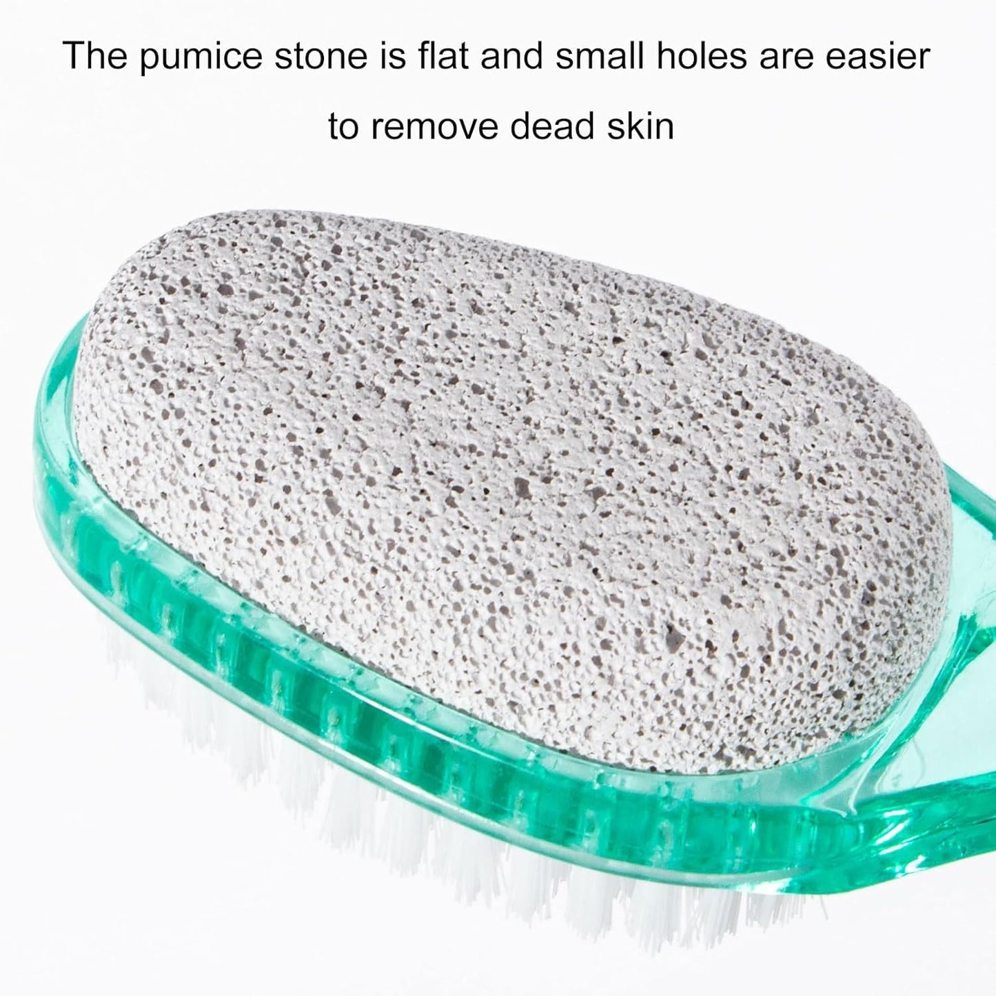 6 Pcs Foot Brush for Shower with Handle 2 in 1,Ooloveminso Large Foot Pumice Stone Brush Scrubber Foot File Calluses Remove Suitable for Horniness Foot Spa,Foot Care Smooth Skin (Green&Transparent)