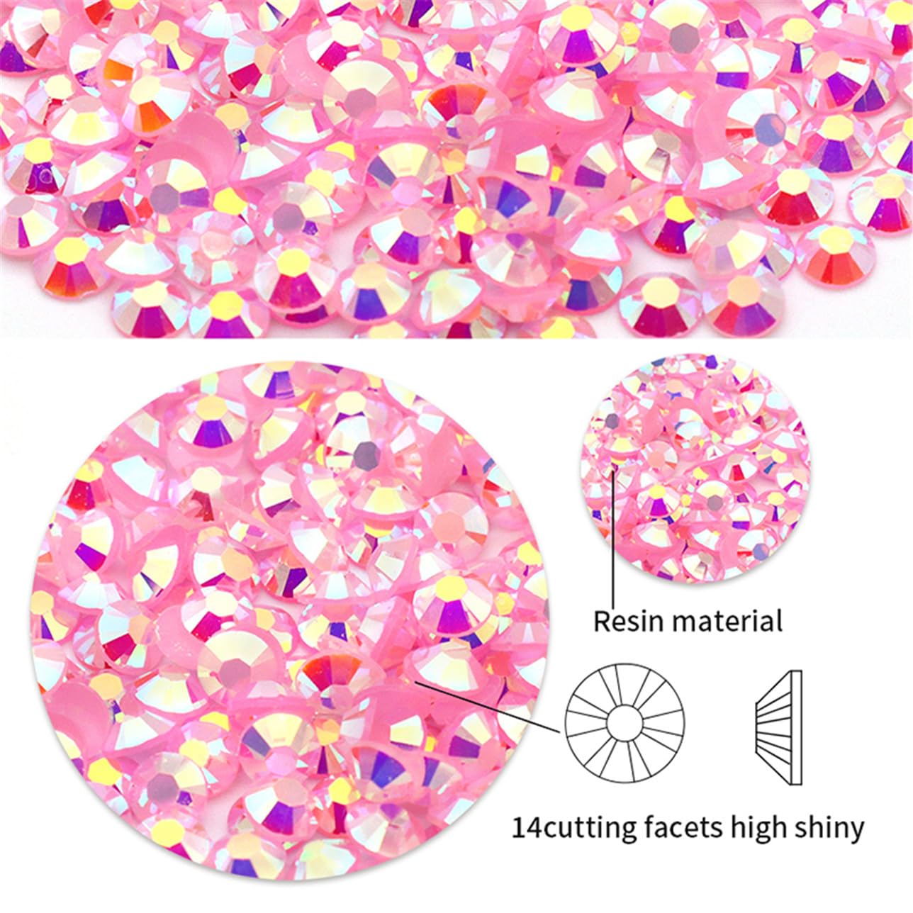 1440 Pcs SS20 5mm Flatback Rhinestones for Nails Art Crafts Glitter Round Shine Gems AB Crystals DIY Clothes Shoes （Orange AB）