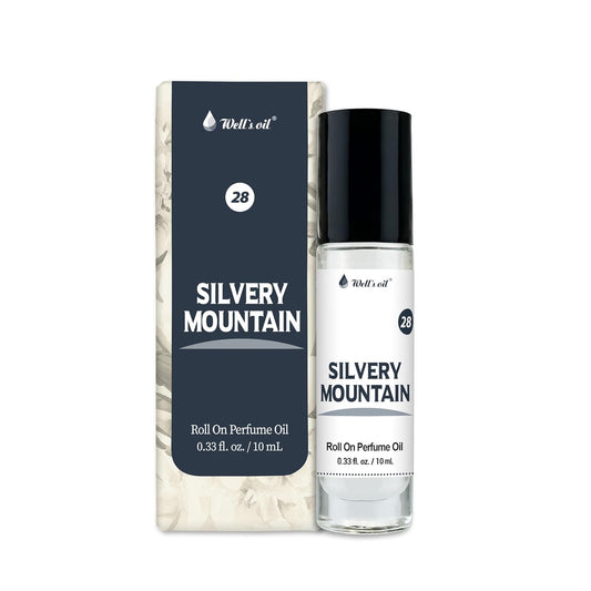 Well's Oil Well's Perfume Oil Roll-On 10 ml / 0.33 fl Oz I Clean, Rich, Pure Scent, Alcohol-Free, Oil Based, Long Lasting, Concentrated Roll-on Perfumes (Silvery Mountain)