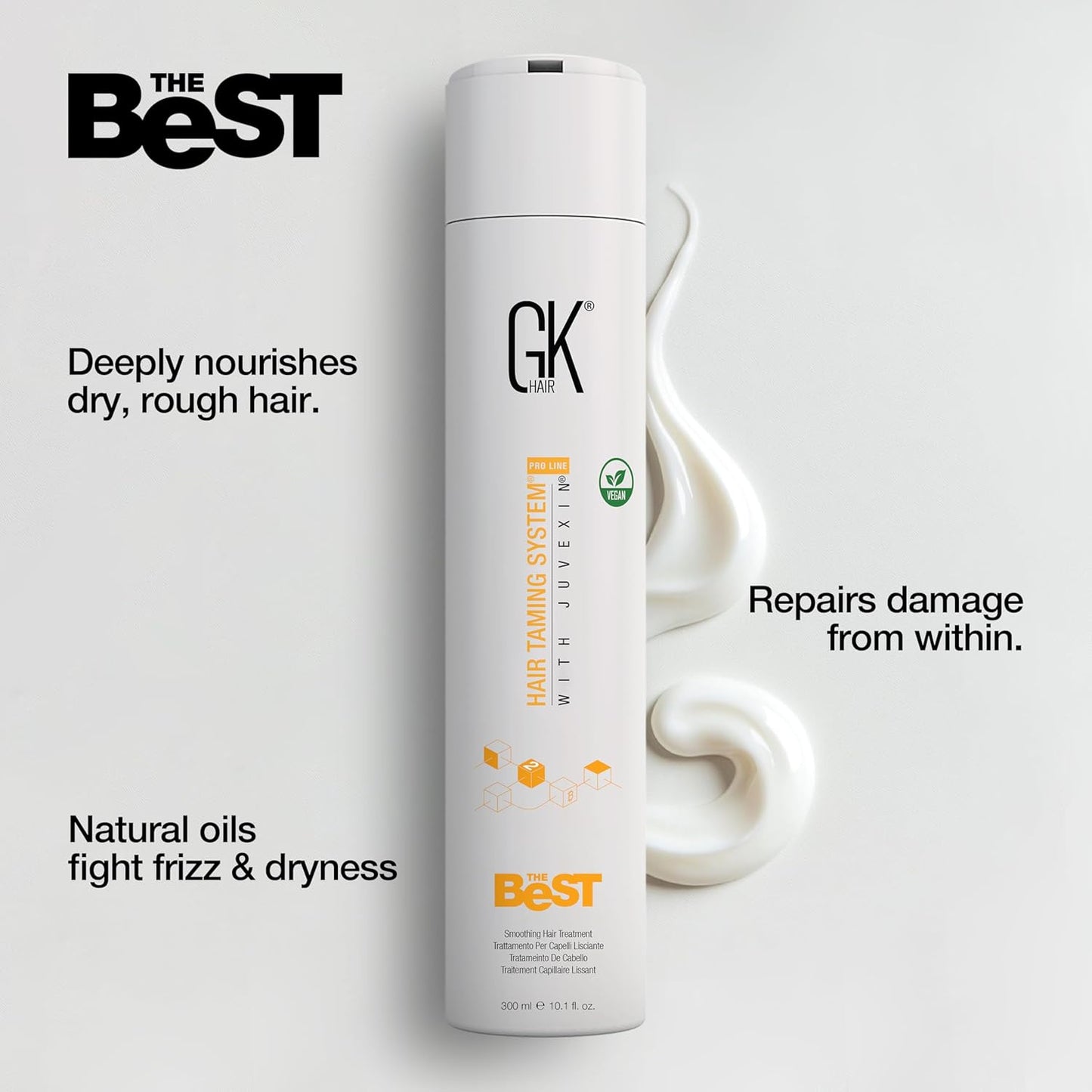 GK HAIR The Best Smoothing Keratin Treatment Professional Brazilian Blowout Complex for Silky Smooth & Frizz-Free Hair Temporary Straightening Long Lasting Shine -10.1 Fl Oz