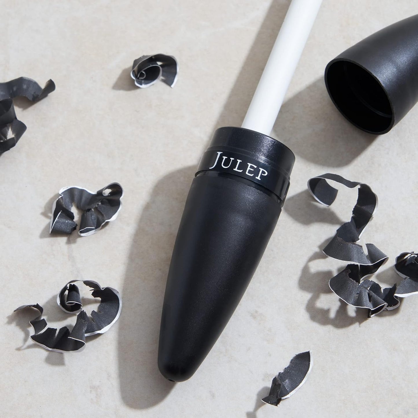 Julep Cosmetic Makeup Pencil Sharpener - Eyeliner, Lip Liner and Eyebrow Pencils - Compact Travel Friendly - Easy to Clean - Universal Sharpener for Wood and Plastic Pencils - German Made Steel