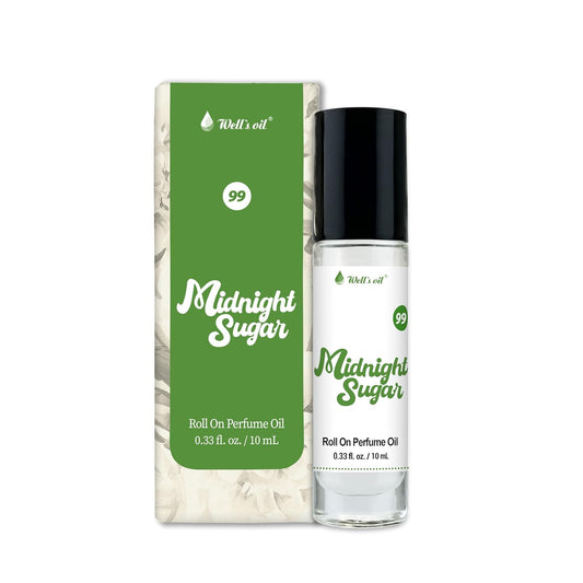 Well's Oil Perfume Oil Roll-On (Midnight Sugar) | 10 ml / 0.33 fl Oz | Clean, Rich, Pure Scent, Alcohol-Free, Oil Based, Long Lasting, Concentrated Roll-on Perfumes for Women and Men