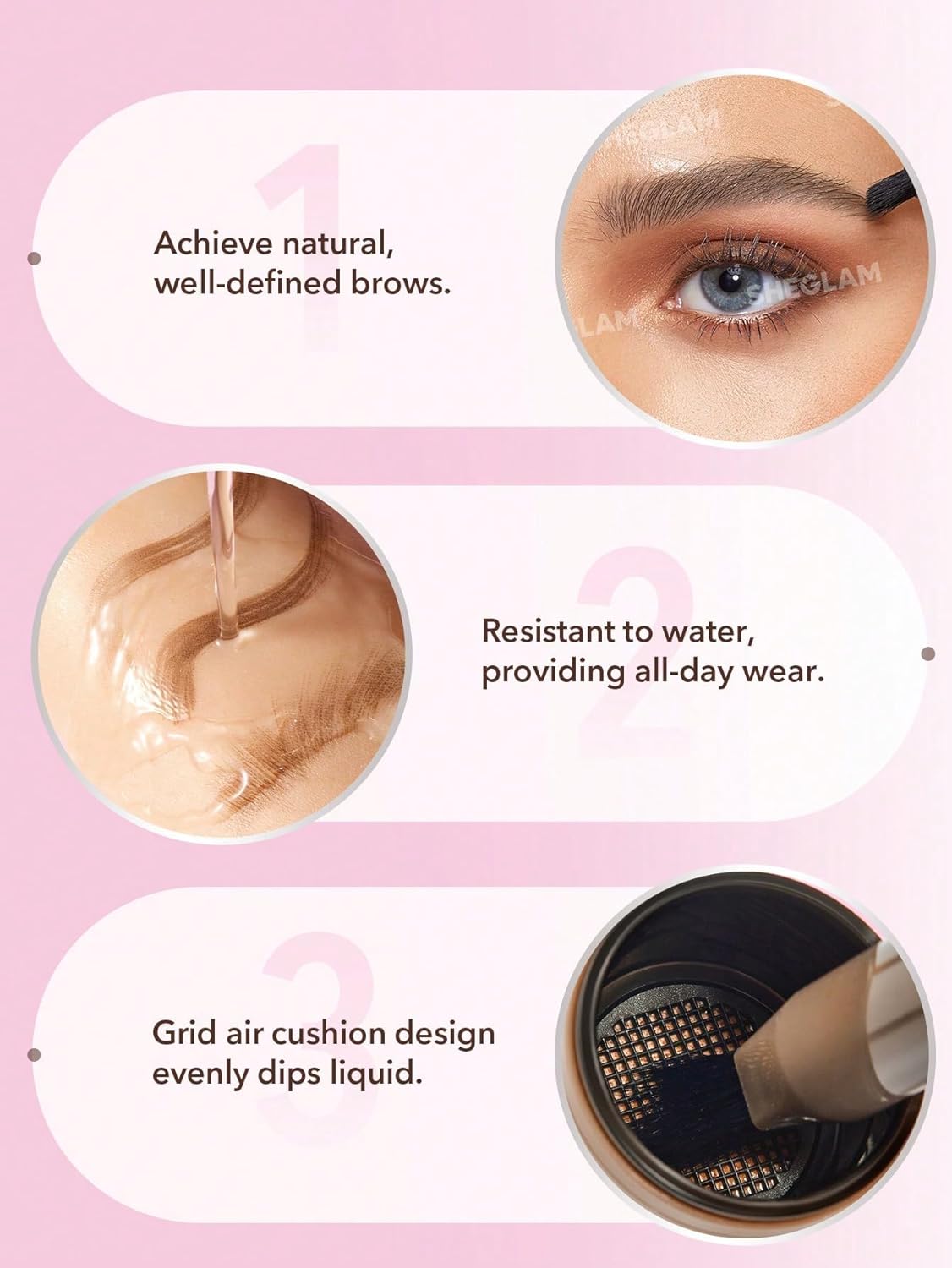 SHEGLAM Brow-Fection Angled Brush & Dip Upgraded Microblading Eyebrow Pen Long Lasting Waterproof Easy To Color-Taupe