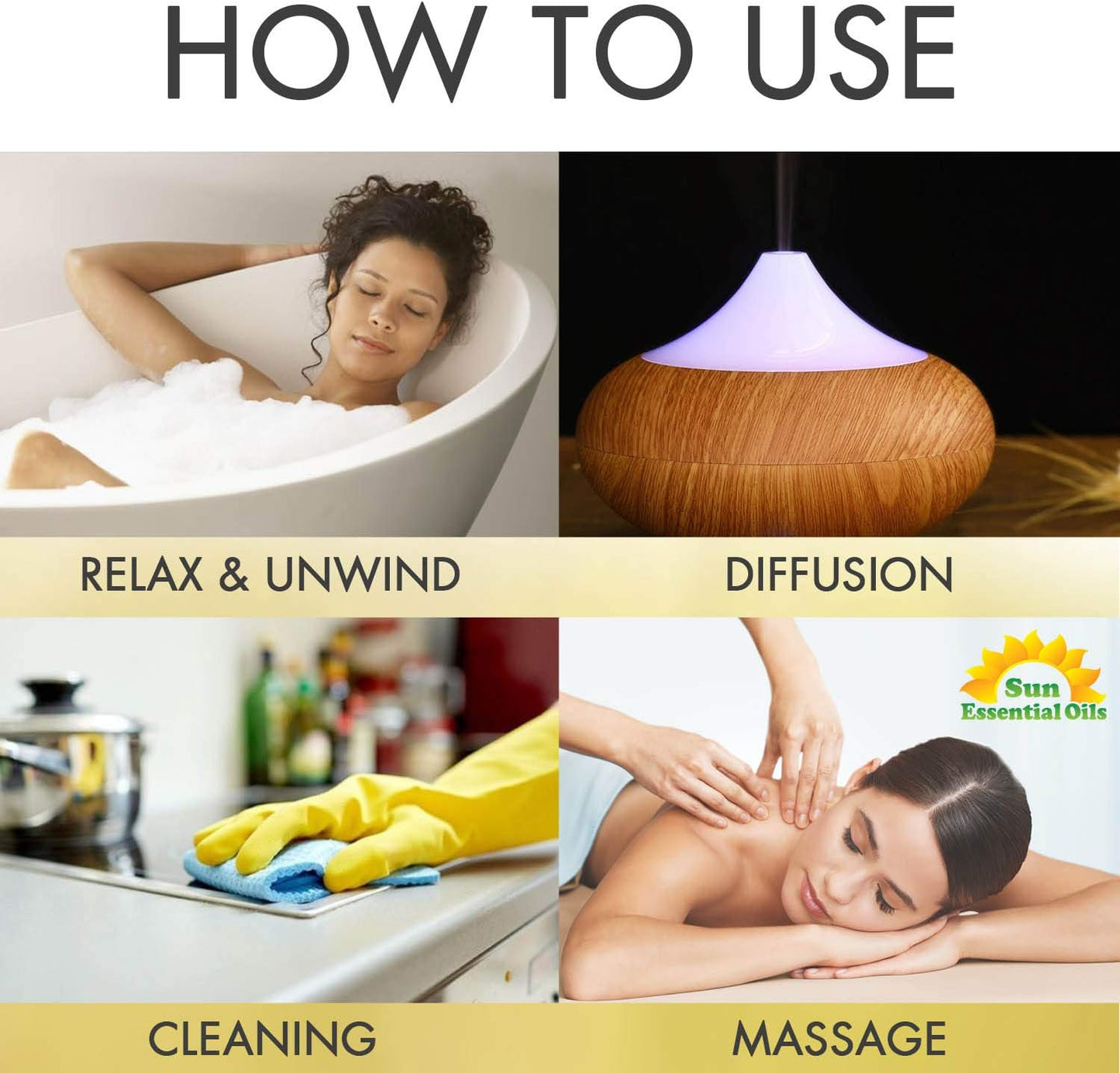 Sun Essential Oils Rose Geranium Essential Oil 2 Fluid Ounces - Rose Geranium Oil for Aromatherapy