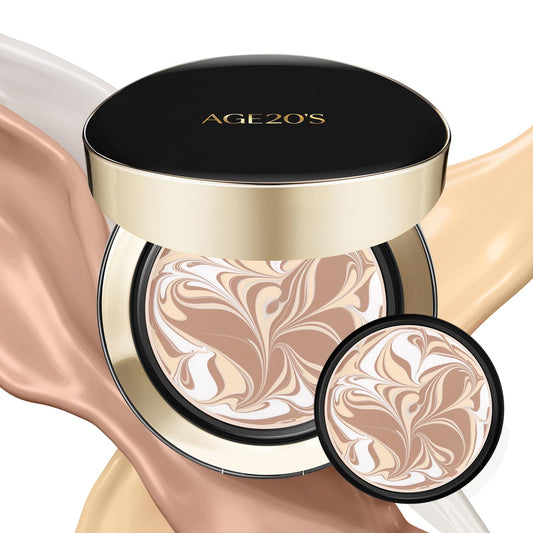 AGE20'S Signature Essence Pact SPF 50+ | Pack of 2 | 23W BEIGE | Cream Foundation, Dewy Finish, Natural Coverage | Korean Cushion Foundation