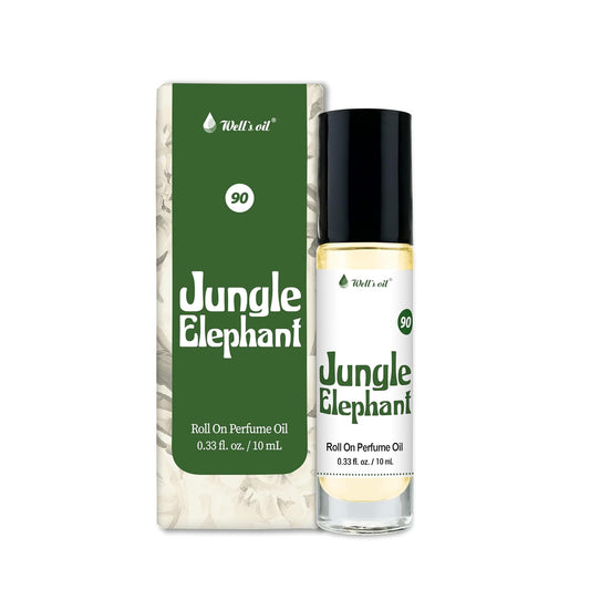 Well's Oil Roll-On Perfume Oil (Jungle Elephant) | Aromatic Notes | Long-Lasting | Paraben-Free | 0.33 Fl Oz / 10 ml
