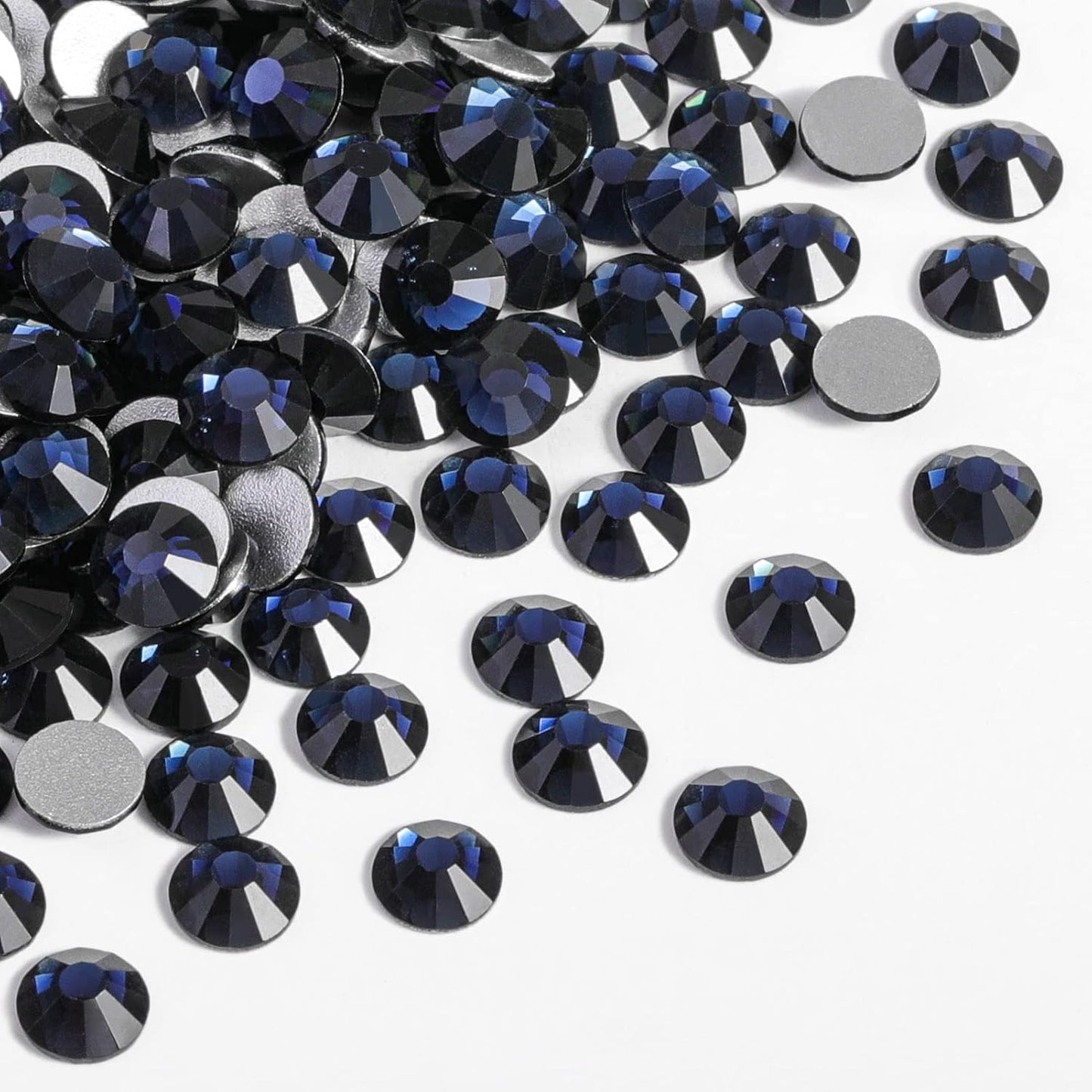 beadsland Flat Back Crystal Rhinestones Round Gems for Nail Art and Craft Glue Fix,Montana (1.3-1.4mm) SS3/1440pcs