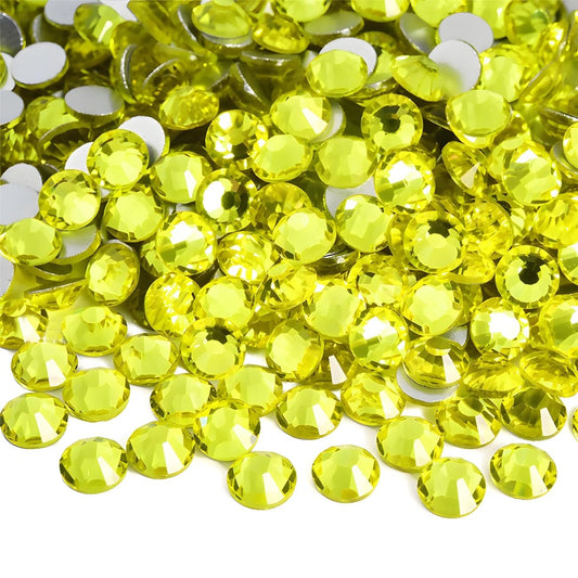Flatback Rhinestones Round Gems for Nails Art and Crafts 4000Pcs SS12 3mm Glitter Crystals Stone DIY Bags Clothes Shoes (Citrine)