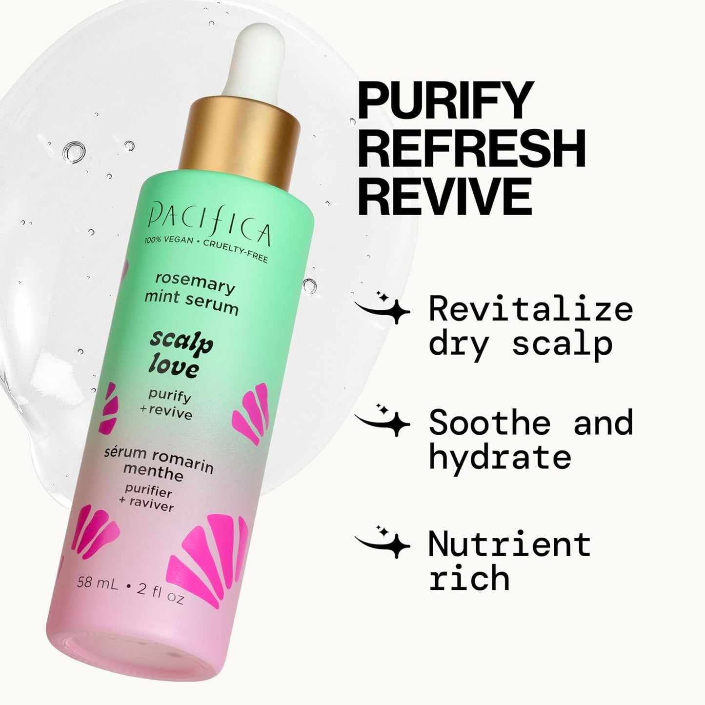 Pacifica Serum and Scalp Scrub Set – Rosemary Mint Scalp Love with Witch Hazel for Detox and Dry Itchy Scalp Relief, Vegan & Cruelty-Free, 2 oz & 4 oz (Set of 2)